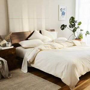 Brooklinen King/Cali King 100% Cotton Duvet in Ivory - Off White - Cool & Crisp